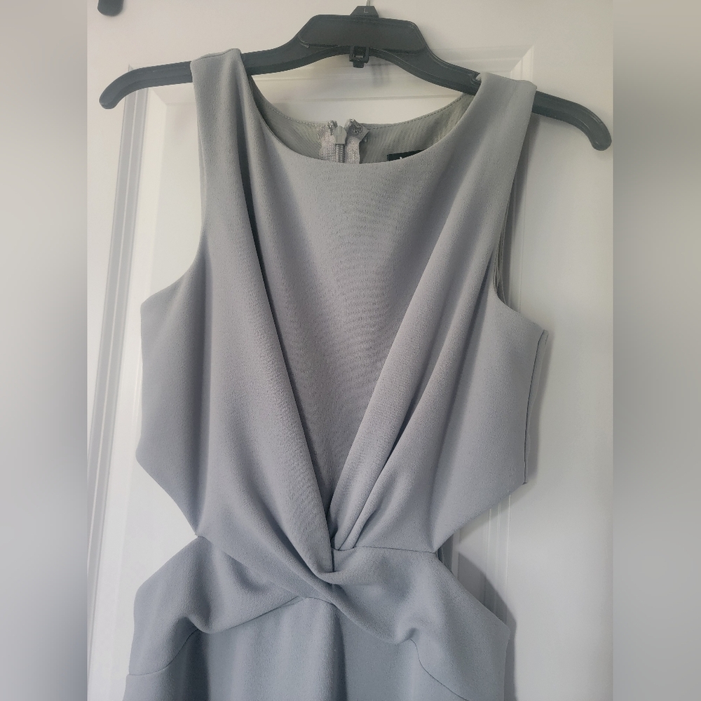 Lulu's Gray Side Cut Out Formal Dress